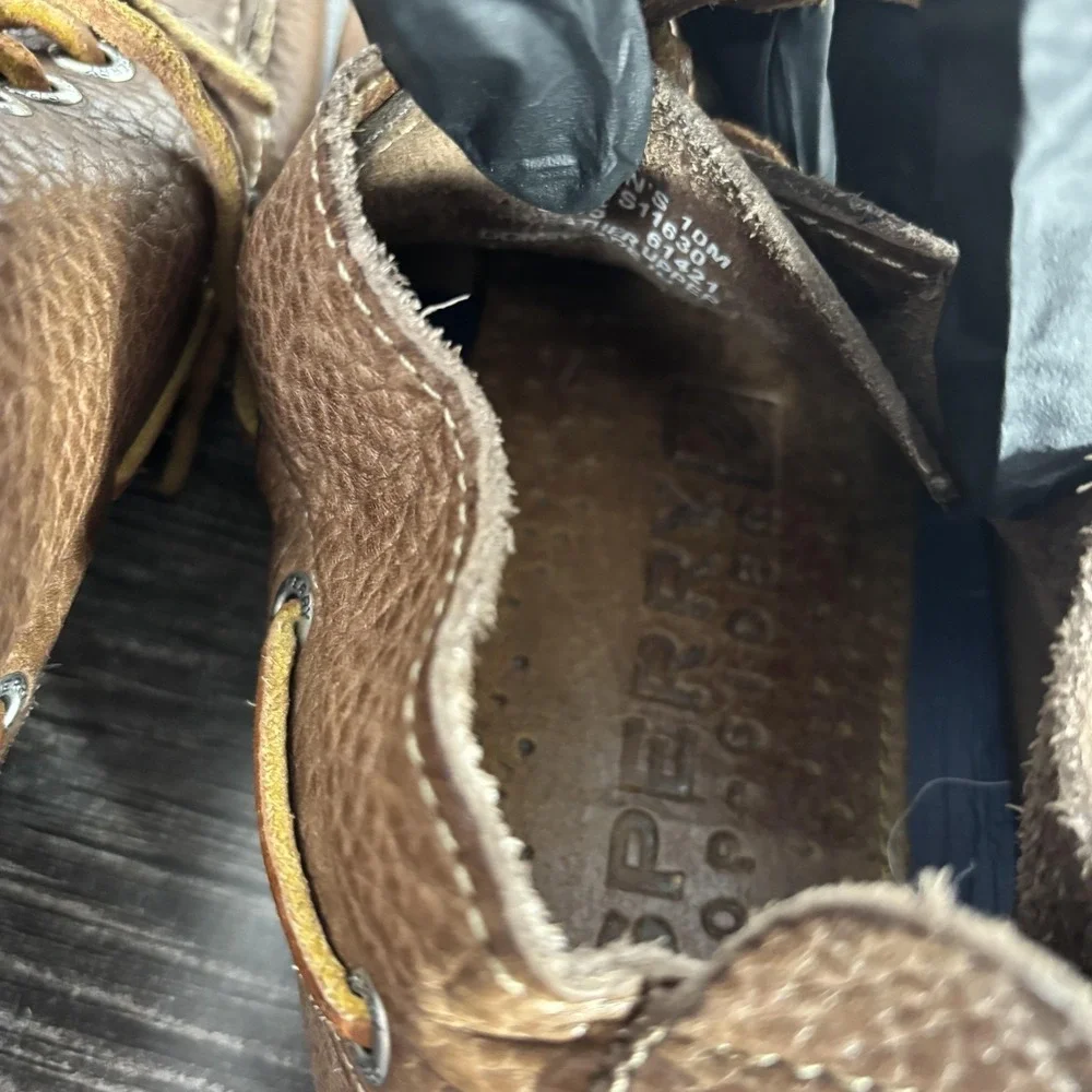Sperry Top-Sider Boat Shoes Mens Size 10 Brown Leather Casual Nautical STS11630